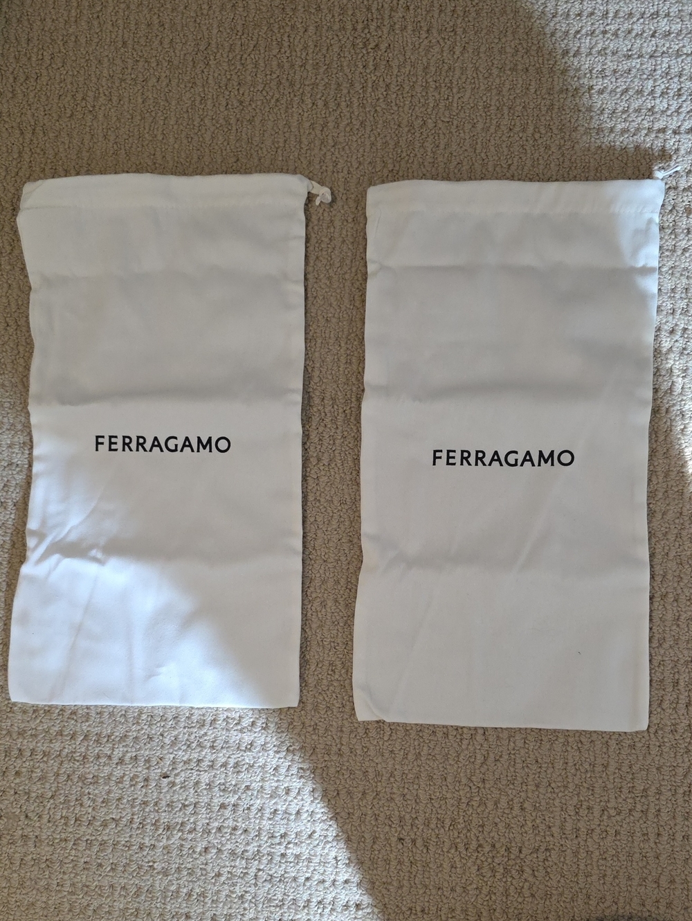 Salvatore Ferragamo White Logo Drawstring Dust Bags - Pair